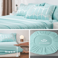thumbnail image 4 of Flymme King Size Comforter Set Blue Bed in a Bag 7 Pieces Modern Luxury Geometric Bedding Sets Soft Microfiber Bed Set for Women Men, 4 of 8
