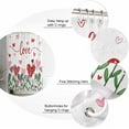 thumbnail image 6 of Valentine''s Day Shower Curtain, Pink Red Love Shower Curtains Set with Hooks, Romantic Heart Leaves Waterproof Fabric Bathroom Curtains Decor Home Accessories,Stall 36 X 72 Inch, 6 of 6