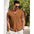 thumbnail image 2 of COOFANDY Button Up Knit Shirts for Men Casual Shirt Short Sleeve Button Down Shirt for Men, 2 of 6