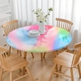 thumbnail image 3 of Colorful Tie Dye Pattern Round Fitted Tablecloth with Elastic Edge,Dining Table Cover Waterproof,Outdoor Round Tablecloth for Camping,Dining,Indoor and Outdoor, 3 of 7
