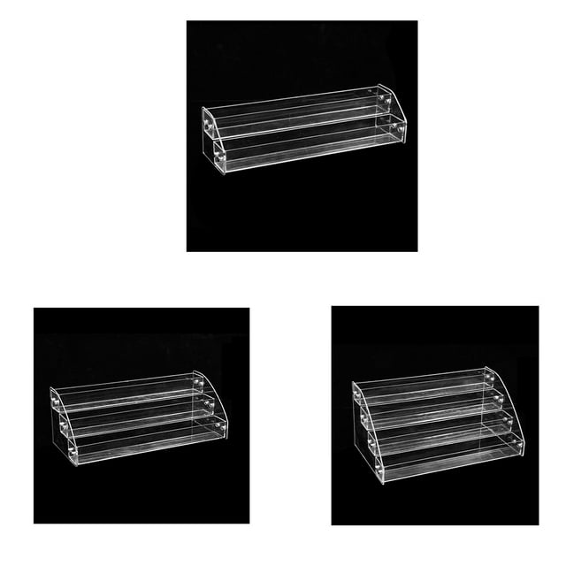 Maoww Polish Display Stand PS Plastic Polishes Bottles Desktop Storage Holder Space Saving Showing Shelf Multifunction Rack 3 Layer