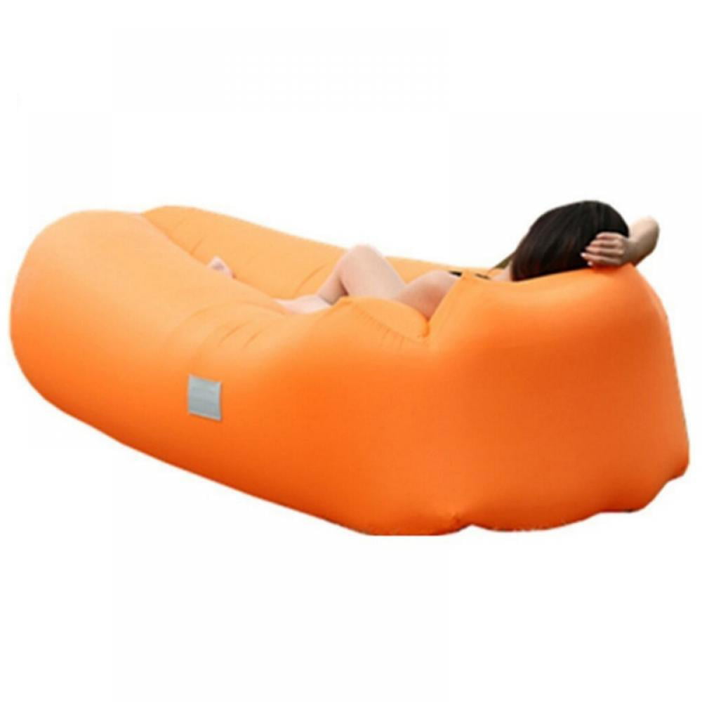 Details about   Inflatable Lounger Air Sofa Hammock Portable Couch Camping Beach Chair Black New 
