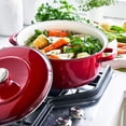 thumbnail image 3 of Merten & Storck 7QT Dutch Oven with Lid, Lightweight Enameled Iron, Oven Safe, Metal Utensil Safe, Red, 3 of 9