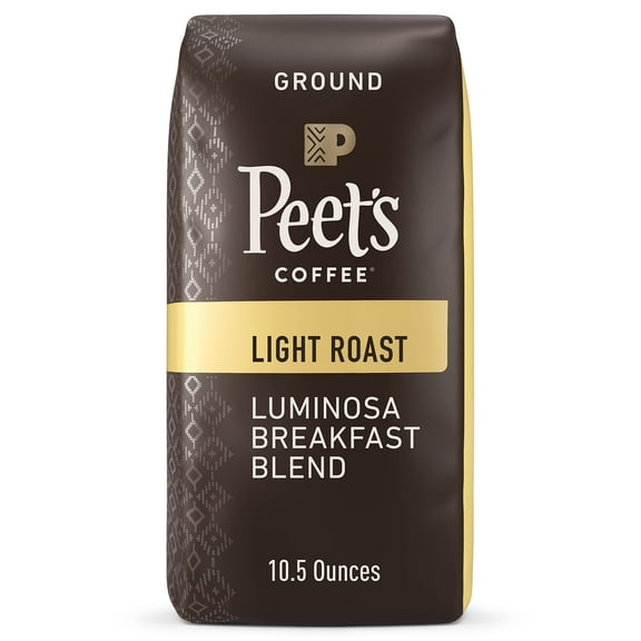 2X - Peet’S Coffee, Light Roast Ground Coffee - Luminosa Breakfast Blend 10.5 Ounce Bag