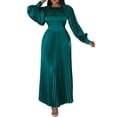 thumbnail image 2 of KaLI_store Womens Formal Dresses for Wedding Guest Women's Sleeveless One Shoulder Ruffle High Split Party Evening Long Formal Dress Green,M, 2 of 3