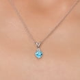 thumbnail image 3 of Gem Stone King 14K White Gold Swiss Blue Topaz and Lab Grown Diamond Pendant Necklace for Women | 0.58 Cttw | Gemstone November Birthstone | Heart Shape 5MM | With 18 inch Chain, 3 of 6