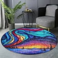 thumbnail image 6 of Round Rug, Aurora Borealis20 Soft Washable Carpet, Non-Slip Floor Mat for Living Room Bedroom Home Decor 24 Inch, 6 of 6