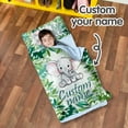 thumbnail image 2 of AOLOA Personalized Toddler Nap Mat for Preschool, Custom Name Kids Nap Mat with Pillow Cover and Soft Dot Minky Blanket, Green Elephant Design Daycare Nap Mats, Rolled Slumber Bags Easy to Carry, 2 of 8