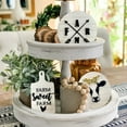 thumbnail image 3 of Hearth & Gear Spring Layered Tray Decorative Mini Garden Farm Ornament Wooden Sign Decorative Wooden Signs Large Metal Tray for Coffee Table 3 Tie Serving Tray Set 3 Tie Tray Hardware Wooden Long Tray, 3 of 7
