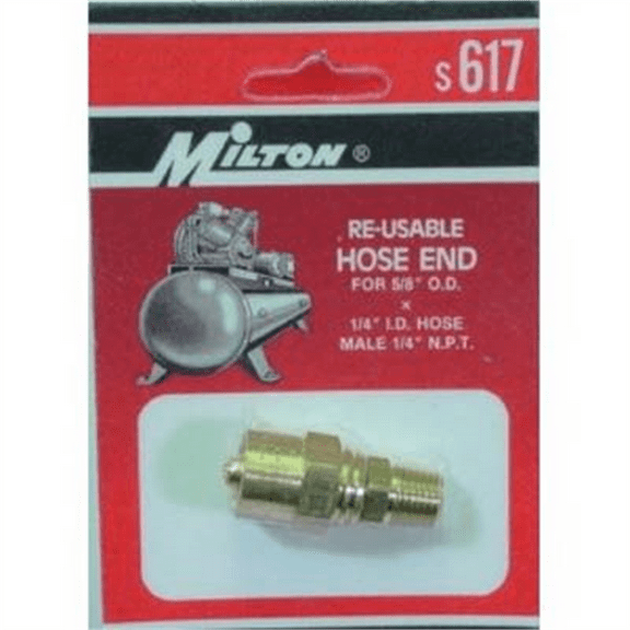 Milton 1/4" MNPT 5/8" OD Reble Hose End Fitting
