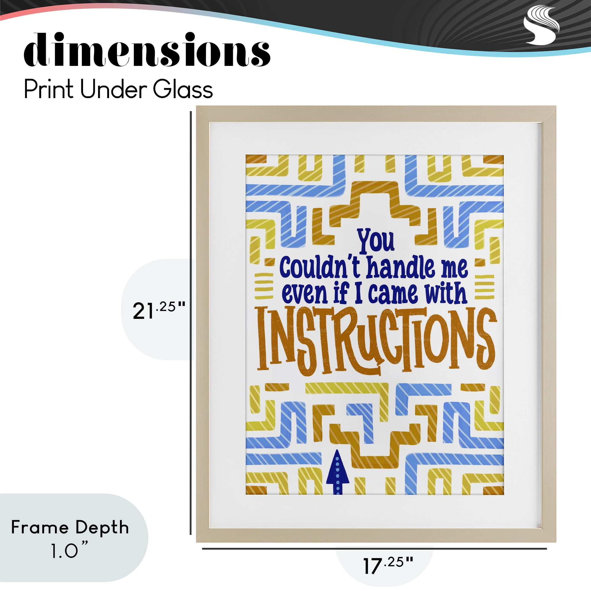 Stupell Industries Funny Can't Handle Me Birch Framed Print Under Glass, design by Connie Summers