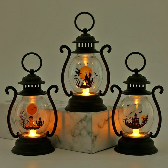 EASTIN Halloween LED Lantern Lamp Spooky Decorations Energy-efficient Home Party Durable Easy Battery Replacement Lantern for Festive Glow