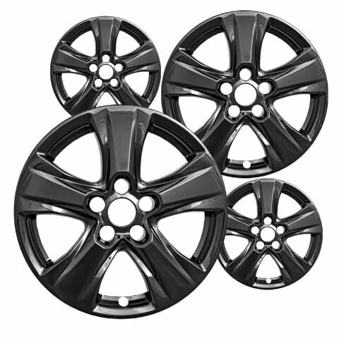 17" Gloss Black ABS Wheel Skins Set Compatible with 2019-2024 Toyota RAV4 LE, XLE, XLE Premium, Adventure, Limited, 2019-2024 RAV4 Hybrid LE, XSE, XLE, Limited & Impostors