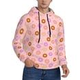 thumbnail image 2 of Fotbe Men's Hoodie with Donuts Pattern - Kangaroo Pocket Pullover Hooded Sweatshirt, Perfect for Daily Wear, Travel, and Home-4X-Large, 2 of 7