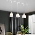 thumbnail image 6 of Kiven H-Type Track Lighting, 3-Light Modern Halo Track Pendant Light with Glass Lampshade, Track Light Pedant Adjustable Length, E26 Socket, 6 of 7