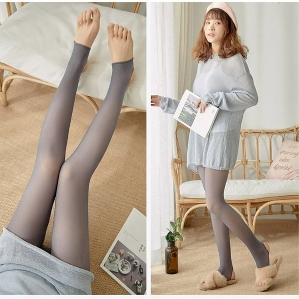 Women Stockings Breathable Lightweight Thermal Pants Winter Warm Leggings  Pantyhose Sock Velvet Tights High Waist Stocking Gray Gray Skin Color 320g  Plush/Thicken 