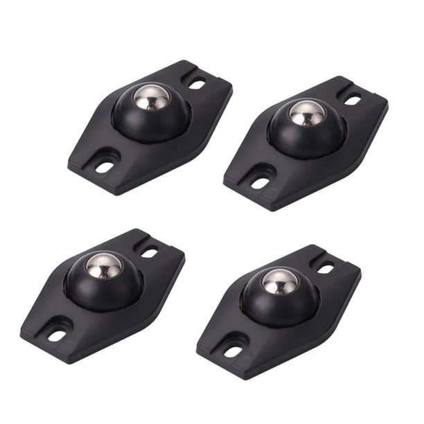 20 Poleas Universales Adhesivas Juego 4 Caja Almacenamiento para El Organizador Bote Basura Universal Inferior (en Forma Diamante) (negro)