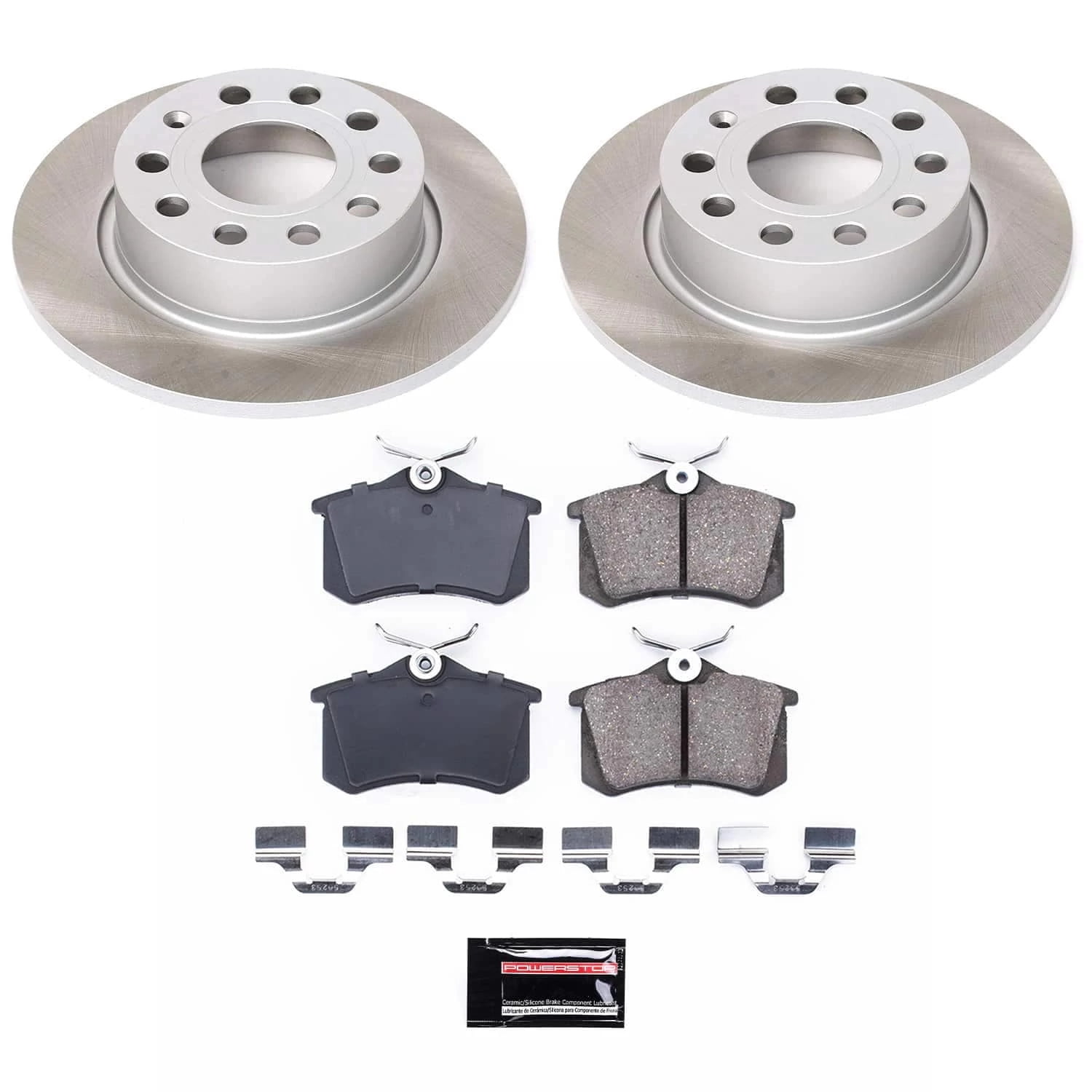 PowerStop Rear Semi-Coated Rotor and Low-Dust Ceramic Brake Pad Kit SC5671