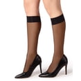thumbnail image 4 of MeMoi Women's Ultra-Sheer 15 Denier Knee High Hosiery Sock - Womens - Female, One Size, City Beige, 4 of 11