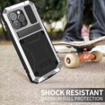 thumbnail image 6 of Case Compatibility with iPhone 15 Pro Max Case 6.7 '' 2023 Heavy Duty Protection Dustproof Rugged Military Grade Metal Built in Screen Protector Kickstand  Phone case (15Pro Max Silver), 6 of 12