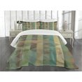thumbnail image 3 of Ambesonne Sage Quilted Bedspread Set 3 Pcs, Triangles Mosaic Retro, King Size, Multicolor, 3 of 5