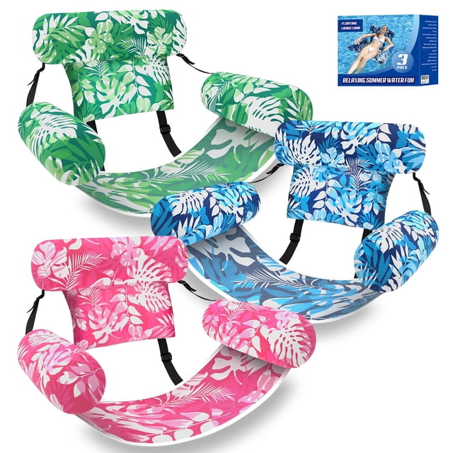 Sillas inflables ajustables para piscina Nyrveua, pack de 3