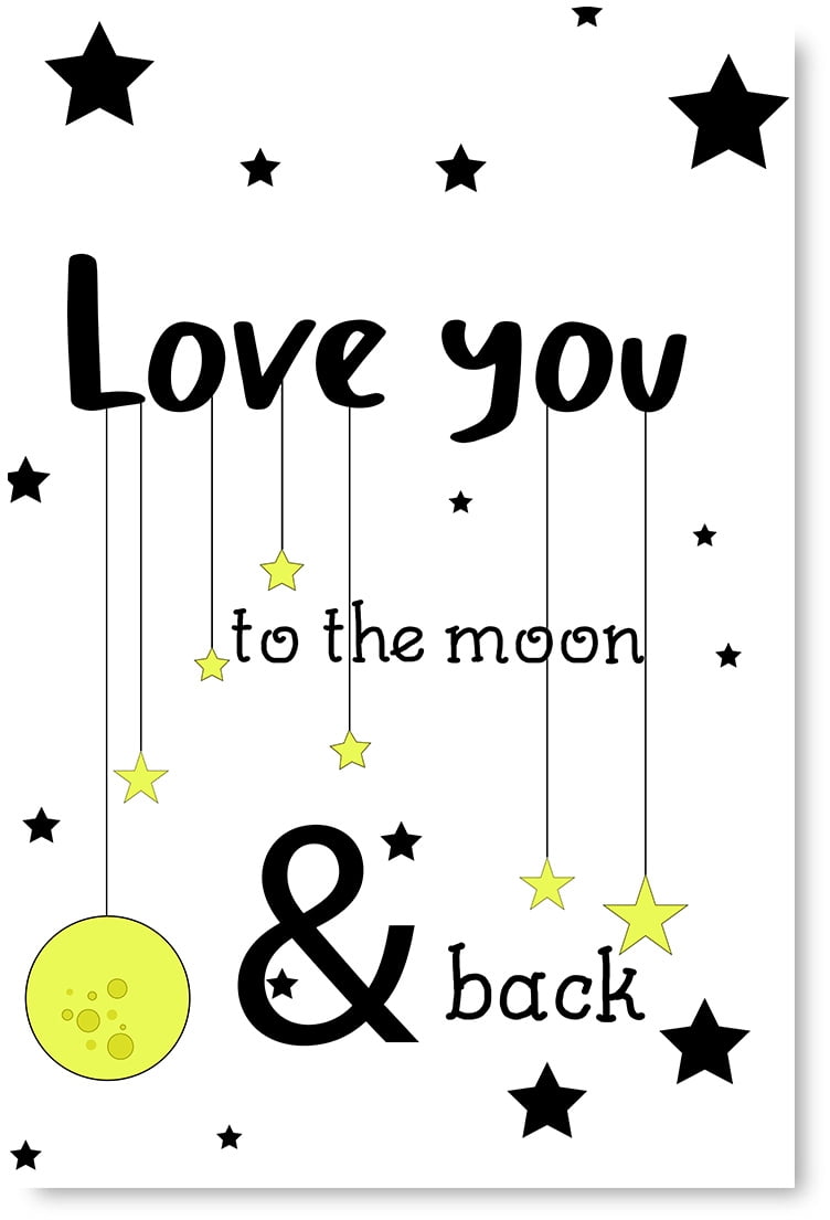 Art Framed Print Dot Work Style “I LOVE YOU TO THE MOON AND BACK” Eye Chart 