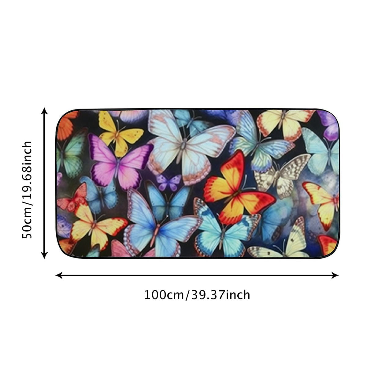 Heduofu Doormat Watercolor Colorful Butterflies Non-Slip Indoor Entryway Door Mat Rubber Backing Decorative Door Mat, Door Mat with Non-Slip Rubber Backing, Easy Cleaning, Traps Dirt, for Entry, Patio