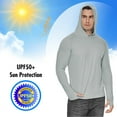 thumbnail image 7 of BALEAF Men's Long Sleeve Fishing Hoodie Pullover Sweatshirt Shirt Gray XXL, 7 of 7