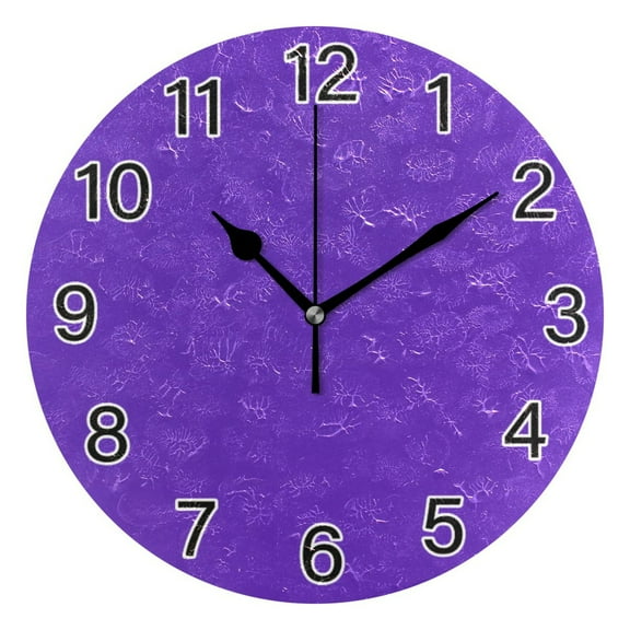 Ryvnso Tulip Purple Wall Clock Non Ticking Silent Kitchen Clock Battery Operated Clocks 10 inch