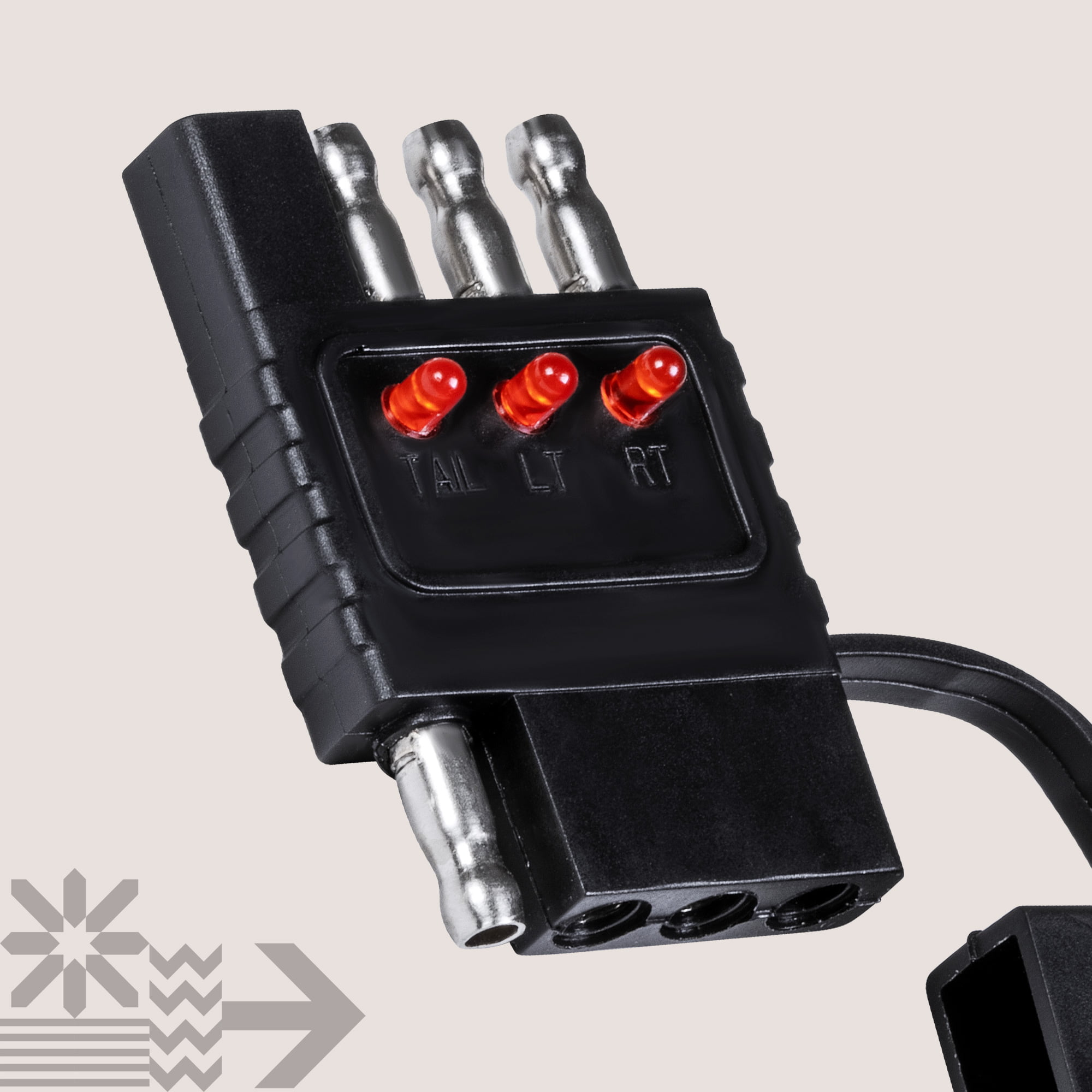 Oyviny 4-Way Flat Trailer Wiring Tester 4 Pin Male and Female Trailer  Tester with Bright Indicators, Double End Design 4 Pin Trailer Light Tester  for Turn Signal Tail Lights Trouble Shooter : Automotive 