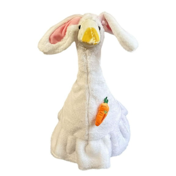 Nmdmisc Easter Bunny Porch Goose Outfits for Cement Goose 23" Lawn Goose Statue Clothes Bunny Ear Hat and Bow Tie Tail Easter Plastic Goose Costume for Easter Party Yard Outdoor
