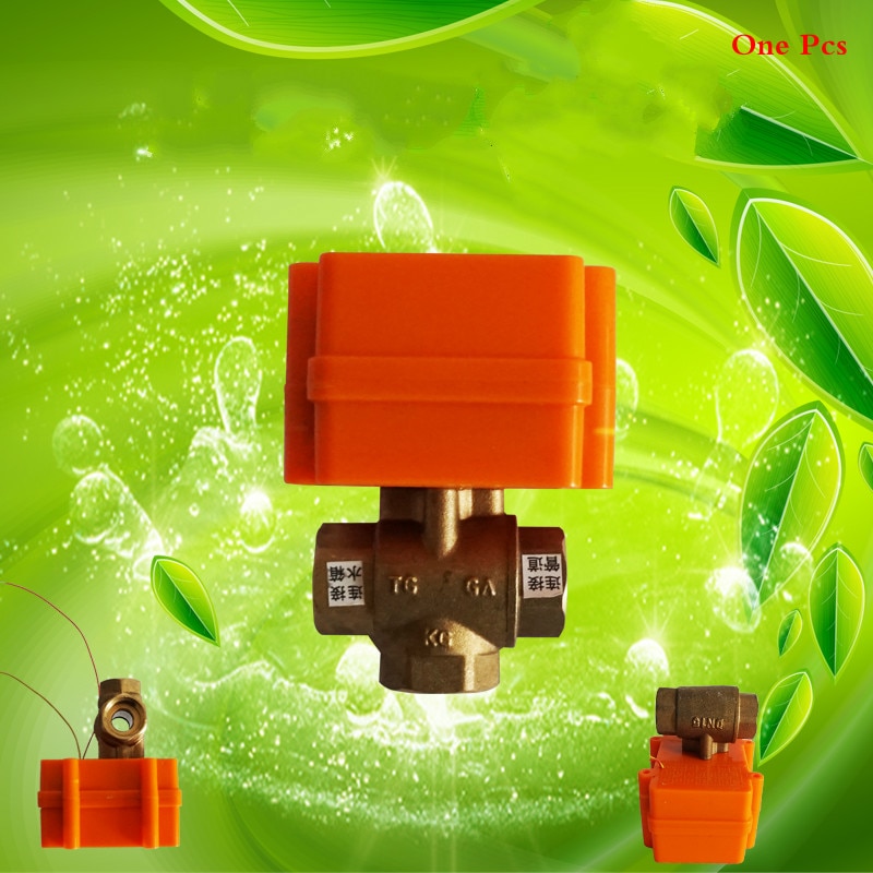 Durable dn15 1/2" Electric ball valve AC220V Brass Motorized valve 3