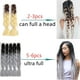 thumbnail image 5 of Trenza de pelo, 5 piezas Ombre Jumbo trenza de pelo, trenzas africanas, 24 pulgadas, 17.64 oz de trenza sintética, pelo trenzado de ganchillo (azul real/azul cielo #), 5 of 5
