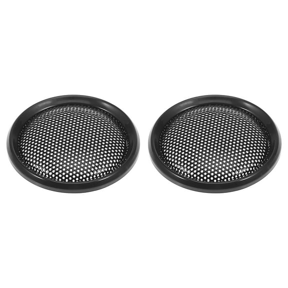 2pcs 1.5" Vehicle Audio Speaker Cover Mesh Subwoofer Horn Guard Decorative Circle Grille Protector Black