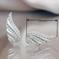 thumbnail image 3 of Creative Feather 925 Silver,Gold Stud Earring Women Cubic Zircon Jewelry, 3 of 3