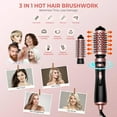 thumbnail image 3 of Brosse Sèche-Cheveux 3-en-1 Rotative Ronde à Air Chaud, Ensemble de Brosses à Essorage, 2 Brosses à Boucler Détachables à Rotation Automatique, Styler à Air Chaud, 3 of 6