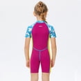 thumbnail image 4 of Soidarity Traje de neopreno para niños, traje de baño de una pieza de manga corta con cuello Multicolor para niñas, traje de baño para nadar y Deportes acuáticos Rojo púrpura S Soidarity OD003646-01, 4 of 6