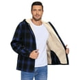 thumbnail image 2 of GENTS BLISS Flannel Shirts for Men Plaid Button Up Men Shirts Fleece Hooded Men Jacket Coat with Pocket, 2 of 11