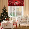 thumbnail image 2 of Christmas Holly Wreath Kitchen Curtain Valance 52x18inch with Rod Pocket Half Short Red Ornaments Star Deer Laundry Cutain Topper Window Valance, 2 of 6