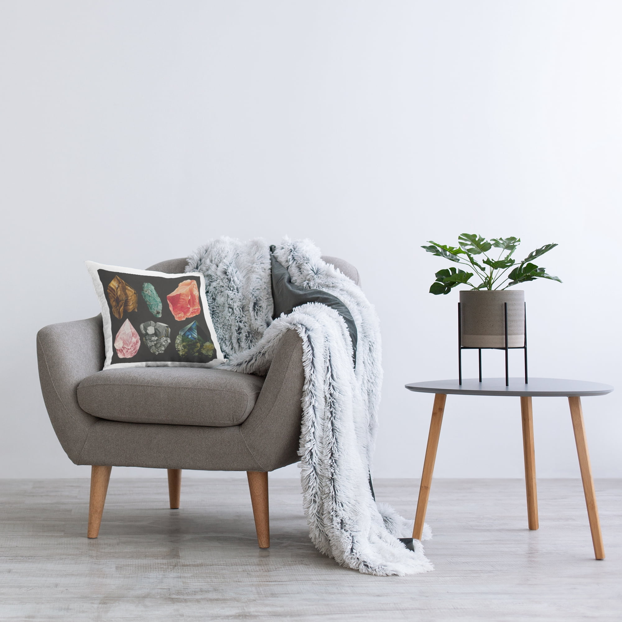 Stupell Industries Natural Crystal Gems Decorative Printed Throw Pillow Design by Grace Popp .