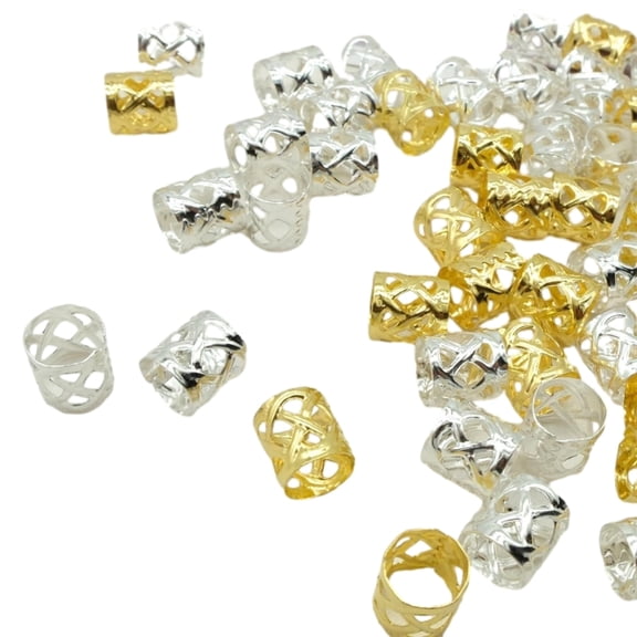 100PCS/Set Mix Color Trendy Hair Braid Dread Dreadlock Beads Clips Cuffs Rings Jewelry Dreadlock Clasps Accessories