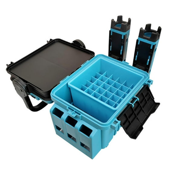 Miulika Fishing Tackle Case with Dividers Fishing Lures Storage Box for Outdoor Baits Deep Blue