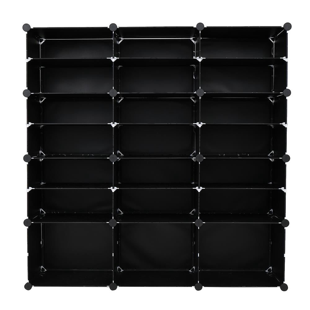 Ktaxon Portable Shoe Cabinet for Entryway, 8-Tier Modular Shoe Rack Shelf 42-48 Pairs Shoe Storage Organizer Unit for Hallway Living Room Bedroom Home, Black