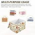 thumbnail image 6 of Yayeee Collapsible Cube Storage Bin with Lid Fabric Closet Decorative Basket with Handles, Beige Floral, 6 of 7