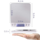 thumbnail image 2 of Sistema de sensor de alta precisión, plataforma de acero inoxidable: báscula de cocina digital compacta y recargable con capacidad de 3000 gramos, incrementos de 0,01 g y conversión de múltiples, 2 of 8