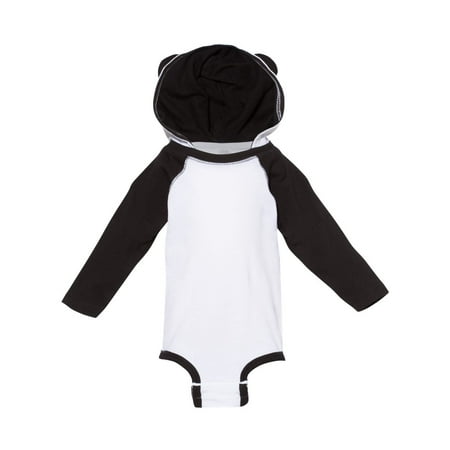 

Rabbit Skins Fine Jersey Infant Character Hooded Long Sleeve Bodysuit with Ears