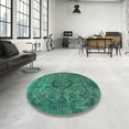 thumbnail image 4 of Ahgly Company Machine Washable Indoor Rectangle Industrial Modern Light Sea Green Area Rugs, 2' x 4', 4 of 7