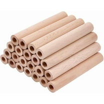 24Pcs 3.9x0.6 Inch Hollow Wood Sticks Round Wooden Dowel Rods with 0.3 Inch/8mm Hole Unfinished Beech Wood Rods Natural Wood Round Rods Wood Sticks for DIY Crafts Arts Projects Mixed Color