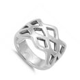 thumbnail image 4 of Criss Cross Oxidized Wide Modern Ring .925 Sterling Silver Band Jewelry Female Male Unisex Size 10, 4 of 4